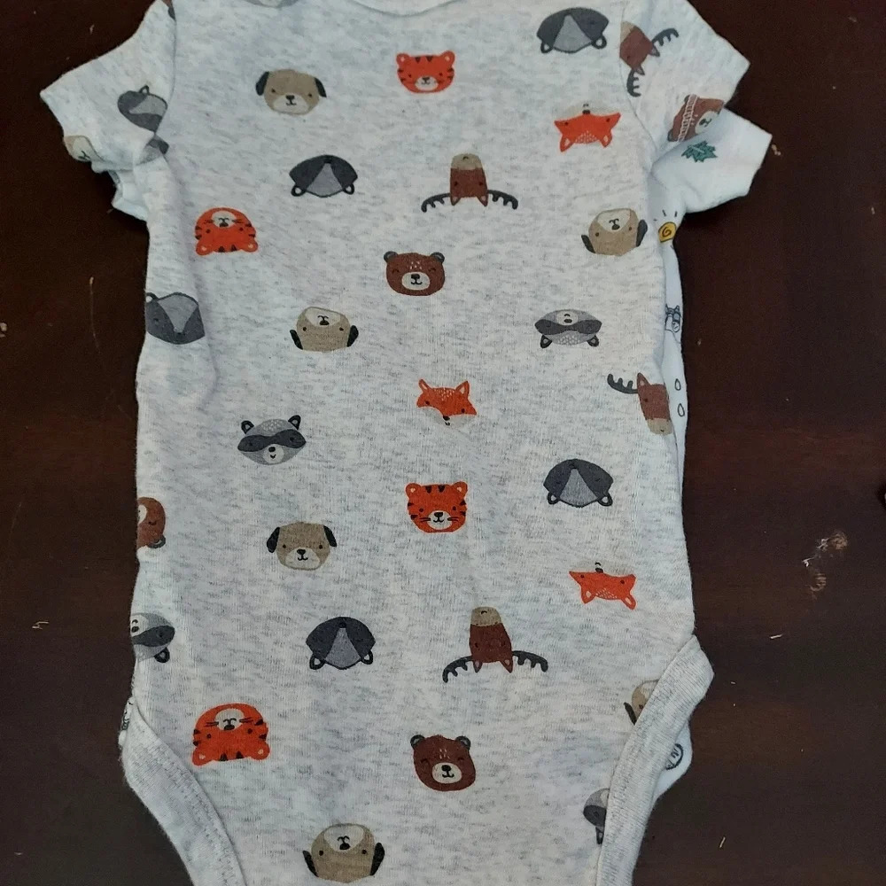 Carter's Baby Boy Bodysuits 5 Pack Animal Size 6M - Picture 6 of 12